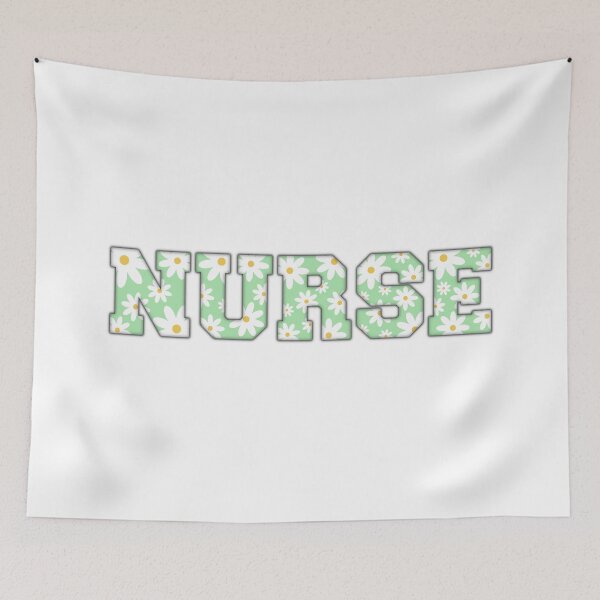 Item preview, NURSE | Green Daisy Aesthetic Design Varsity Letters Embroider designed and sold by Nesstitches.
