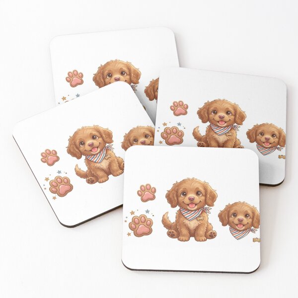 Item preview, Cute Goldendoodle Puppy Sticker Happy Cartoon Dog designed and sold by ExploreAura Studio.
