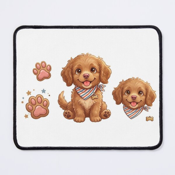 Item preview, Cute Goldendoodle Puppy Sticker Happy Cartoon Dog designed and sold by ExploreAura Studio.