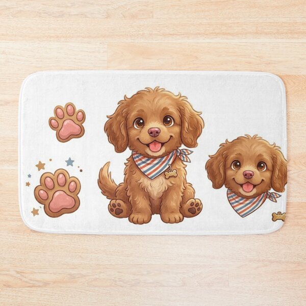 Item preview, Cute Goldendoodle Puppy Sticker Happy Cartoon Dog designed and sold by ExploreAura Studio.