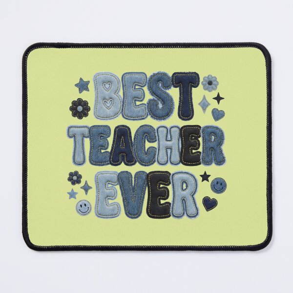 Item preview, Best Teacher Ever Denim Patch Applique Design designed and sold by FOFANOS28.
