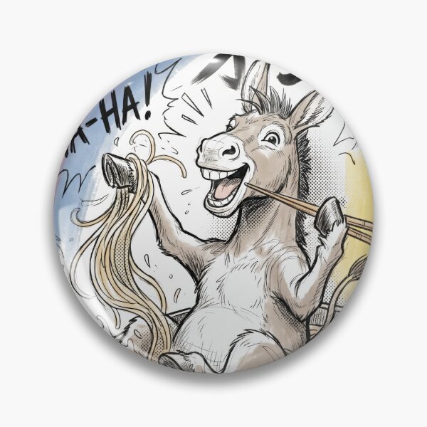 Item preview, Funny Donkey Ramen Party - Japanese Manga Pop Art designed and sold by Gaviani Design Studio.