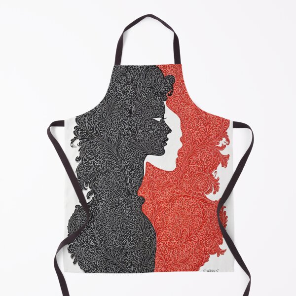 Item preview, Black & Red Ornamental Profiles – Symmetry in Contrast designed and sold by ShaDeS-AI-Art.