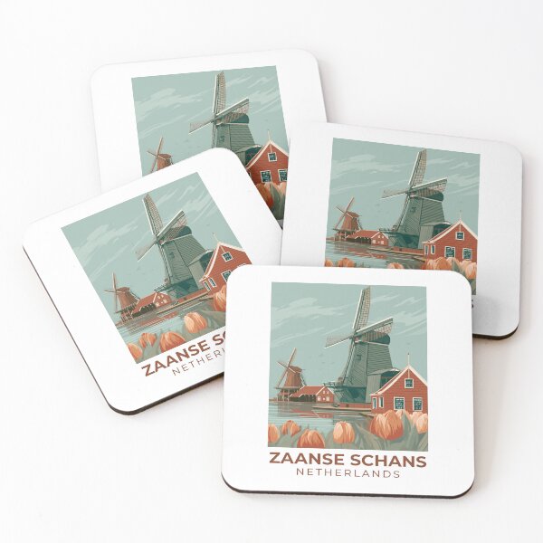 Item preview, A Vintage Travel Illustration of Zaanse Schans - Netherlands designed and sold by GoodOldVintage.