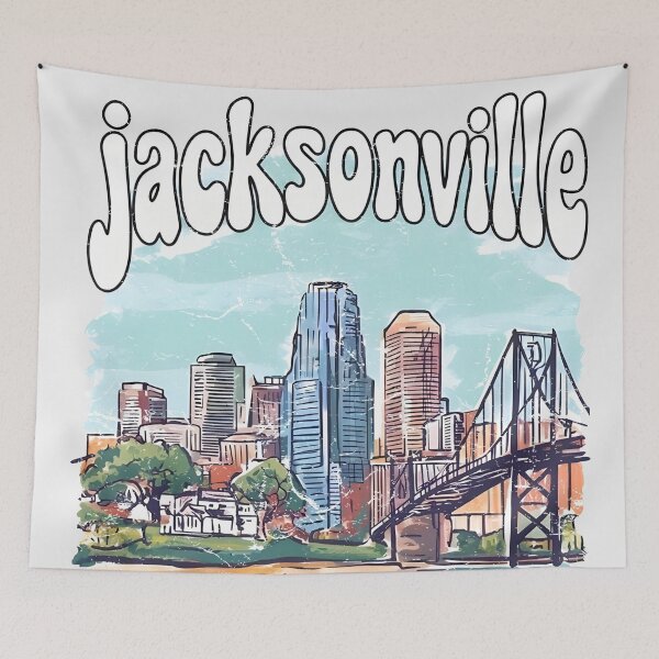 Item preview, Jacksonville Florida Watercolor Skyline Cute Cityscape designed and sold by HowToCanadian.