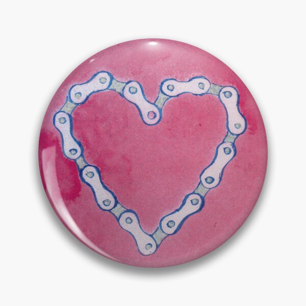Item preview, Pink Bicycle Chain Heart designed and sold by RetroGlowRadwerks.