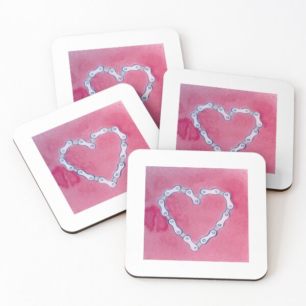 Item preview, Pink Bicycle Chain Heart designed and sold by RetroGlowRadwerks.