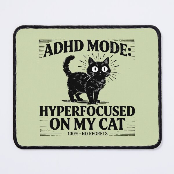 Item preview, ADHD Mode Hyperfocused On My Cat Vintage designed and sold by GrafTeesLab.
