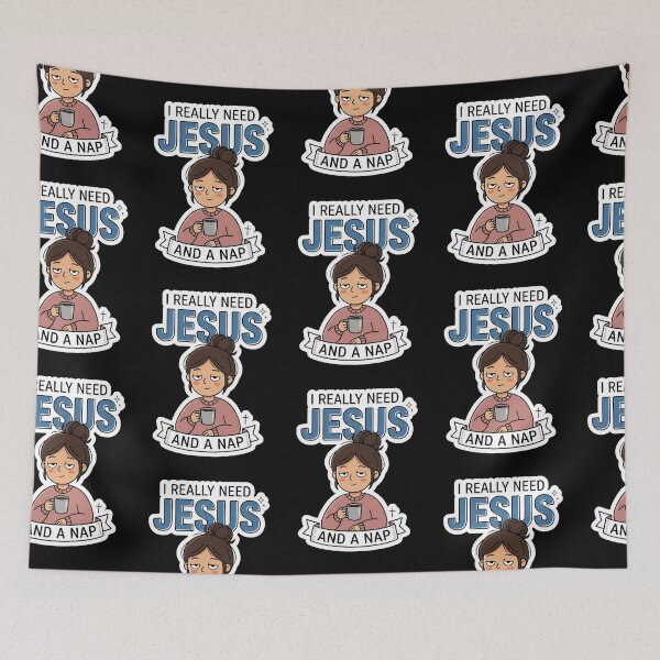 Item preview, I Really Need Jesus and a Nap Shirt – Cute Christian Coffee Faith Humor Tee designed and sold by ArtsBorn2Create.