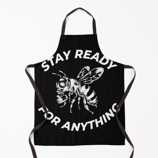 Item preview, Stay Ready For Anything | Vintage Bee Gas Mask Motivational Quote Emblem designed and sold by Hamza25const.