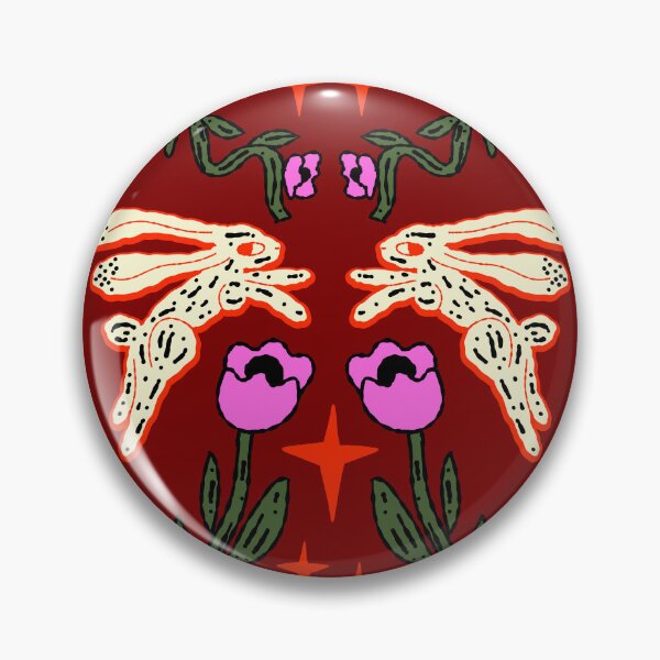 Item preview, Dancing Hares and Magic Flowers Folk Art designed and sold by adamstav-prints.