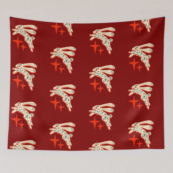 Item preview, Dancing Hares and Magic Flowers Folk Art designed and sold by adamstav-prints.
