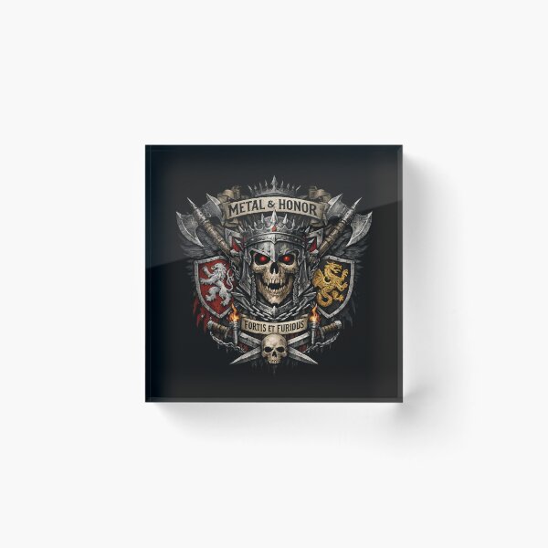 Item preview, Medieval Skull King Crest – Metal & Honor Gothic Warrior Emblem designed and sold by SidTastic .