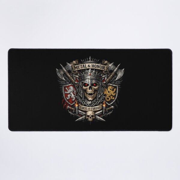 Item preview, Medieval Skull King Crest – Metal & Honor Gothic Warrior Emblem designed and sold by SidTastic .