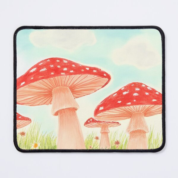 Item preview, Vintage Fairycore Mushroom Meadow Vintage Stamp Art designed and sold by AkaiRoom.