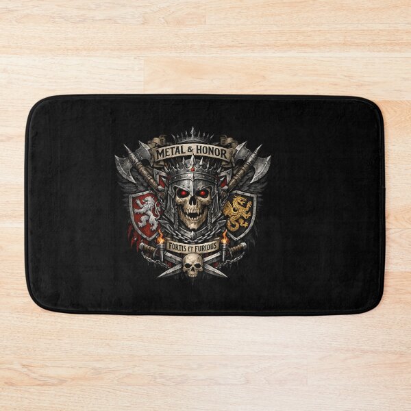 Item preview, Medieval Skull King Crest – Metal & Honor Gothic Warrior Emblem designed and sold by SidTastic .