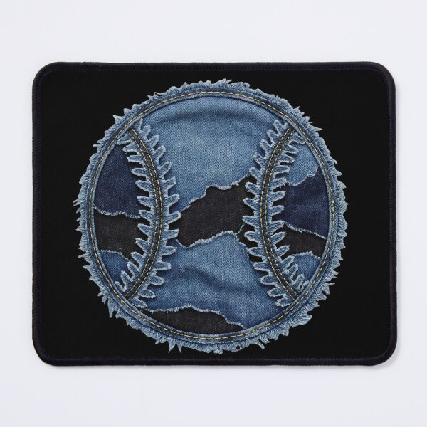 Item preview, Rustic Denim Patchwork Baseball Sports Graphic Art designed and sold by FOFANOS28.