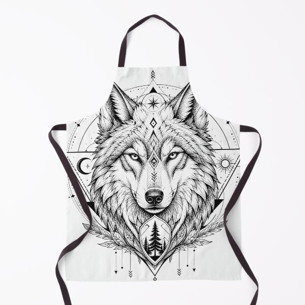 Item preview, Sacred Wolf Mandala Guardian Line Art designed and sold by suryabumblee.