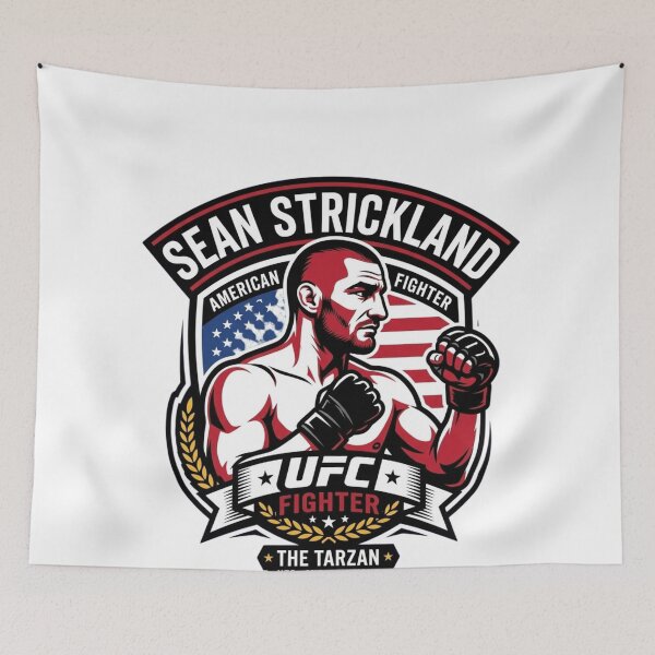 Item preview, Sean Strickland "The Tarzan" UFC Middleweight MMA Fighter Illustration designed and sold by FarDesign.