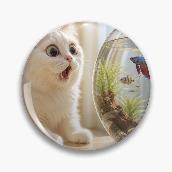 Item preview, Mesmerized Cat Watching Aquarium designed and sold by LovelyCatGalaxy.