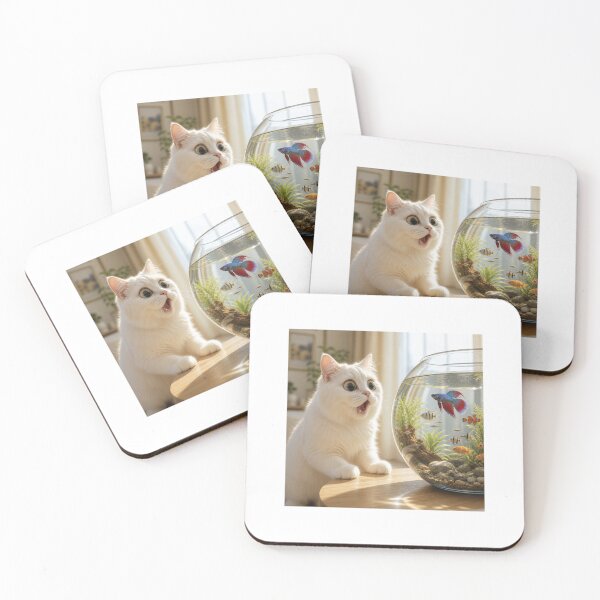 Item preview, Mesmerized Cat Watching Aquarium designed and sold by LovelyCatGalaxy.