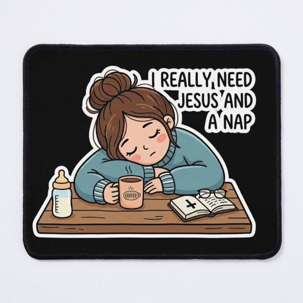 Item preview, I Really Need Jesus and a Nap Shirt – Cute Christian Coffee Faith Humor Tee designed and sold by ArtsBorn2Create.