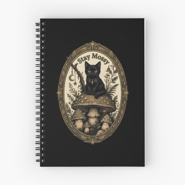 Artikelvorschau, Hexenhafte Ästhetik, schwarze Katzen-Vibes, moosiger Goblincore – Cottagecore-Pilzdesign, niedliches Waldwesen entworfen und verkauft von Collagedream.