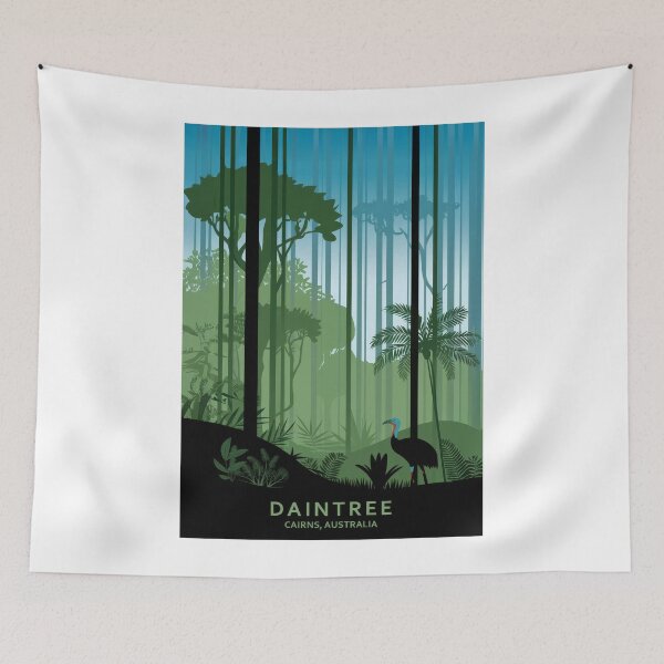 Item preview, Daintree Rainforest Australia Poster, Cairns Jungle Travel Print, Cassowary Wildlife Art designed and sold by pod24.
