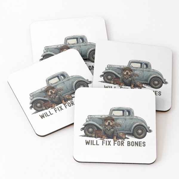 Item preview, Bulldog Mechanic Vintage Garage - Will Fix For Bones. designed and sold by KojourinArt.