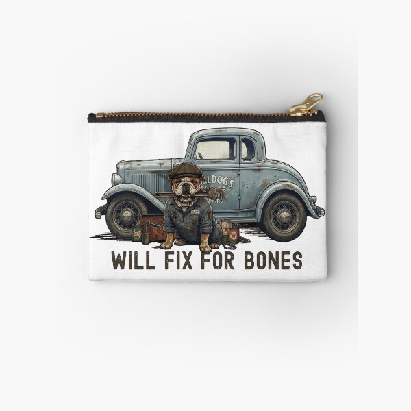Item preview, Bulldog Mechanic Vintage Garage - Will Fix For Bones. designed and sold by KojourinArt.