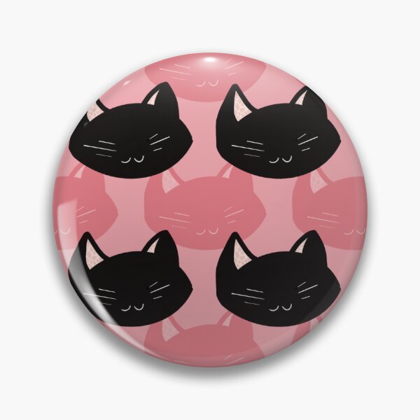 Item preview, Cute Pink and Black Cat Face Seamless Pattern designed and sold by Pevkay97.
