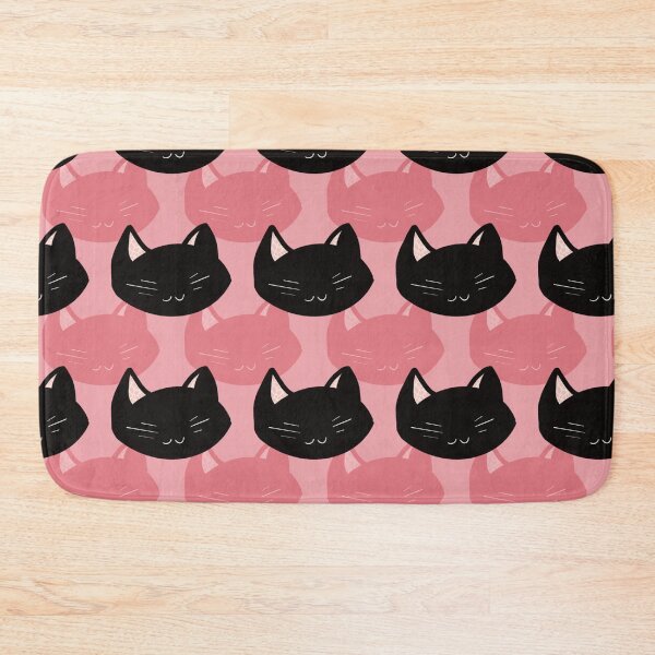 Item preview, Cute Pink and Black Cat Face Seamless Pattern designed and sold by Pevkay97.