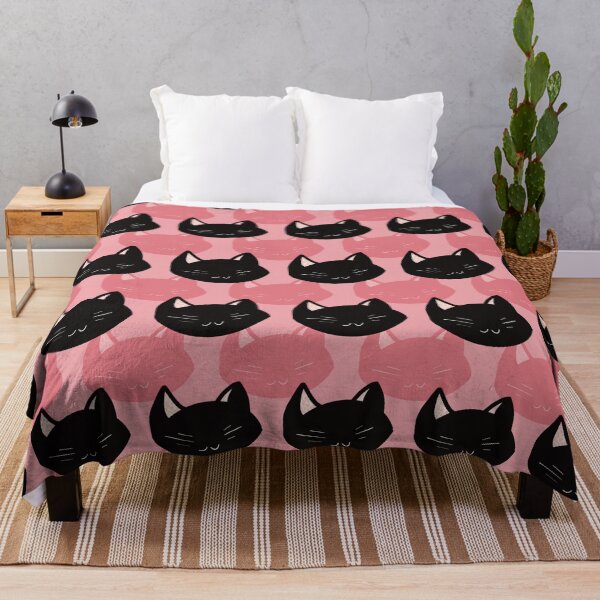Item preview, Cute Pink and Black Cat Face Seamless Pattern designed and sold by Pevkay97.