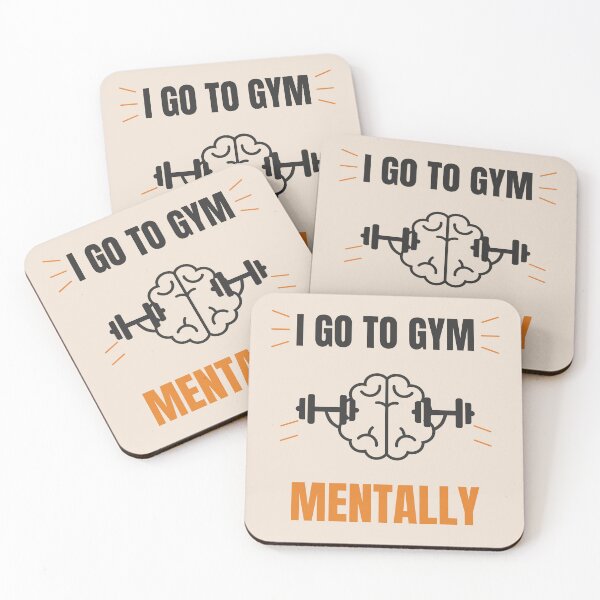 Item preview, I Go To Gym Mentally Funny Fitness Quote Aesthetic Minimal Beige Design designed and sold by Uvclick.