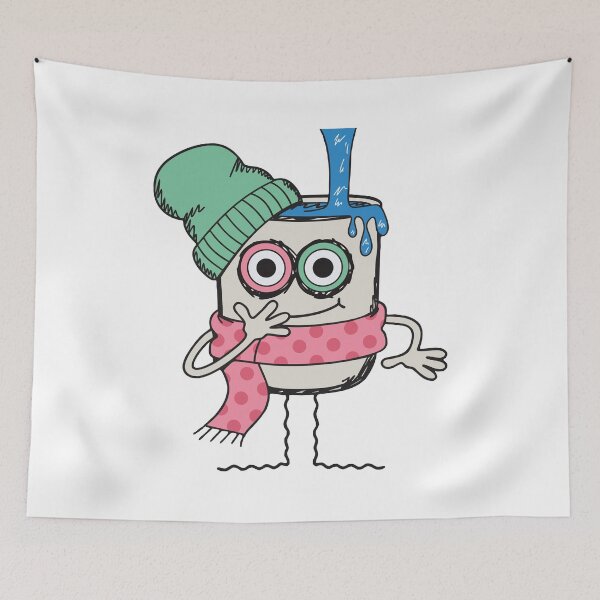 Item preview, Hipster Milk Cartoon Character with Beanie and Scarf designed and sold by OuSfian1.