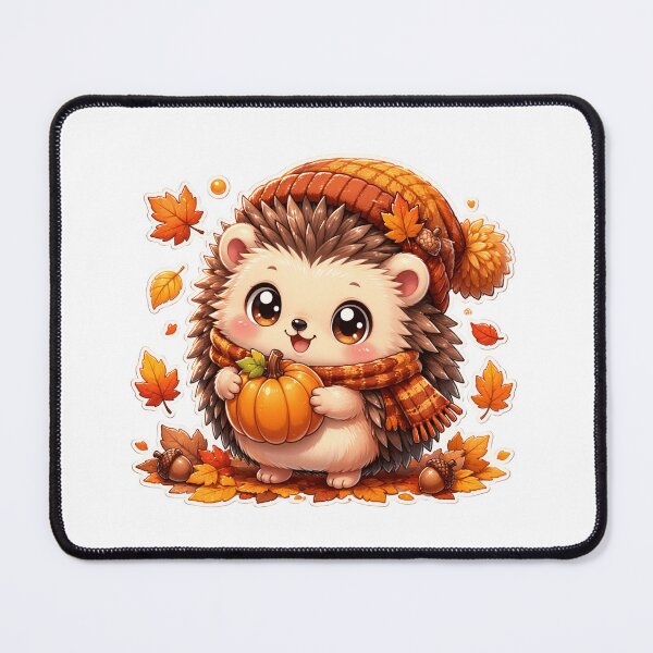 Item preview, Kawaii Hedgehog Carrying Pumpkin designed and sold by Ashley critters.
