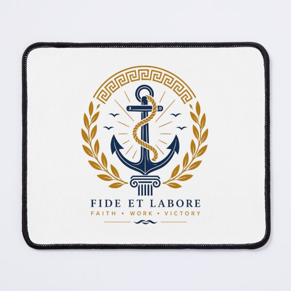 Item preview, Fide Et Labore Anchor Premium Emblem designed and sold by MWSailingClub.
