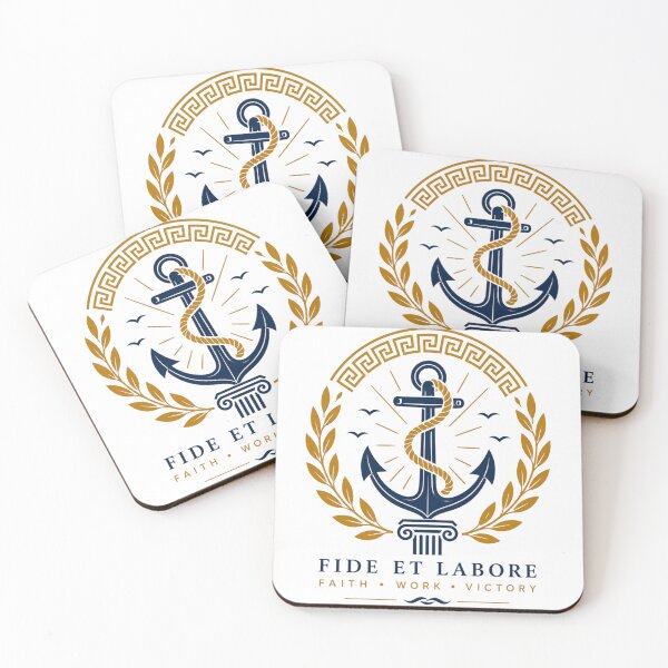 Item preview, Fide Et Labore Anchor Premium Emblem designed and sold by MWSailingClub.