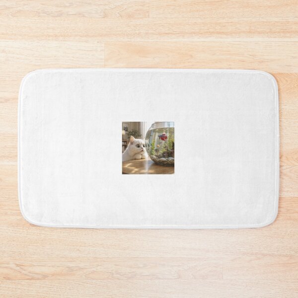 Item preview, Curious Cat Discovering Aquarium World designed and sold by LovelyCatGalaxy.