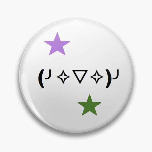 Item preview, subtle genderqueer kaomoji pin designed and sold by verysaneperson.