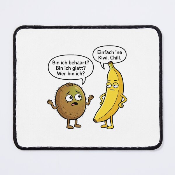 Item preview, “Kiwi identity crisis – Funny fruit comic motif” designed and sold by Herzbaumatelier.