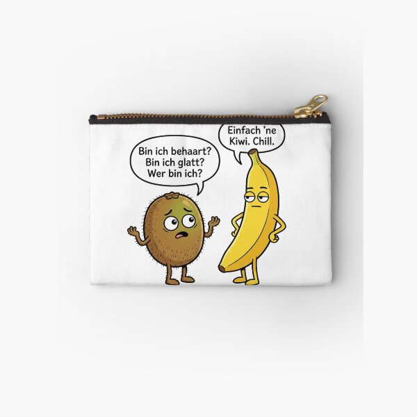 Item preview, “Kiwi identity crisis – Funny fruit comic motif” designed and sold by Herzbaumatelier.