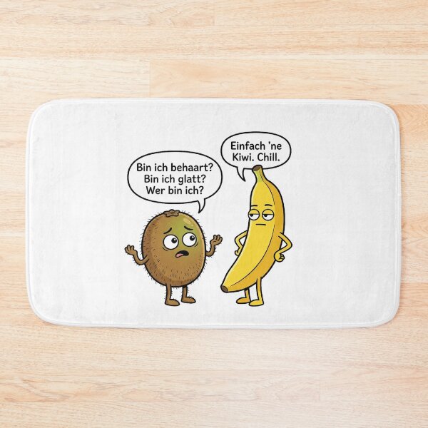 Item preview, “Kiwi identity crisis – Funny fruit comic motif” designed and sold by Herzbaumatelier.