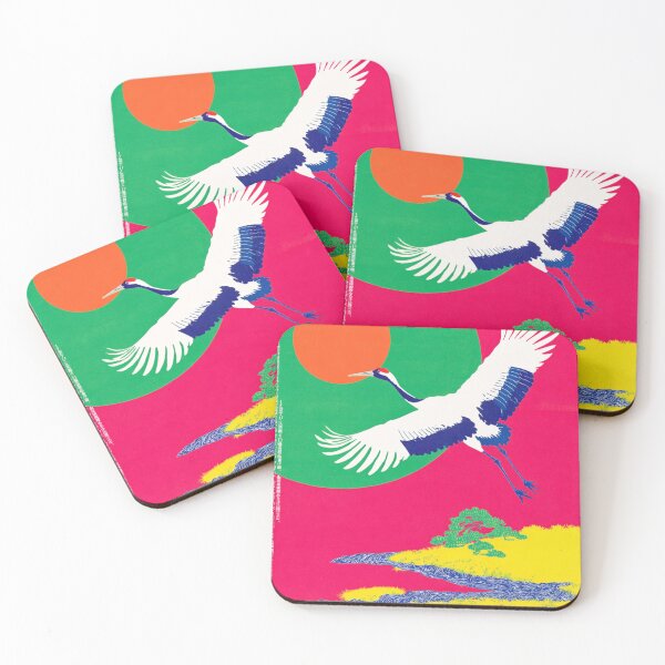 Item preview, Japandi Pop Art Crane - Minimalist Japanese Zen Wall Art  designed and sold by KJNihonDesigner.