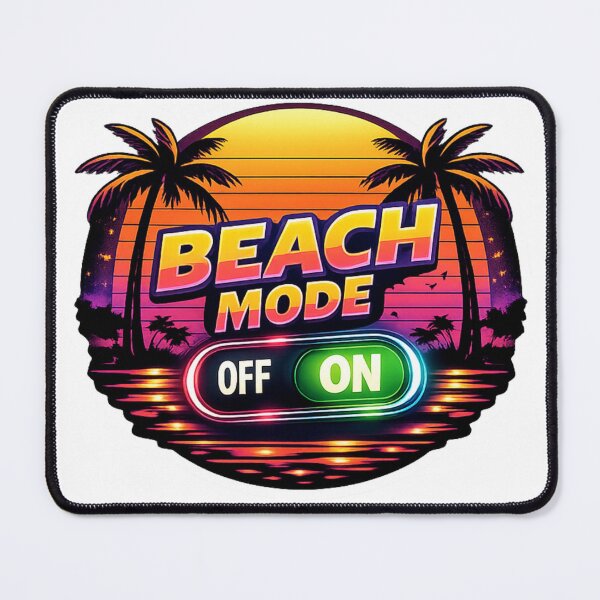 Item preview, Beach Mode – Neon Sunset Vibes T-Shirt designed and sold by MerchlyMike.
