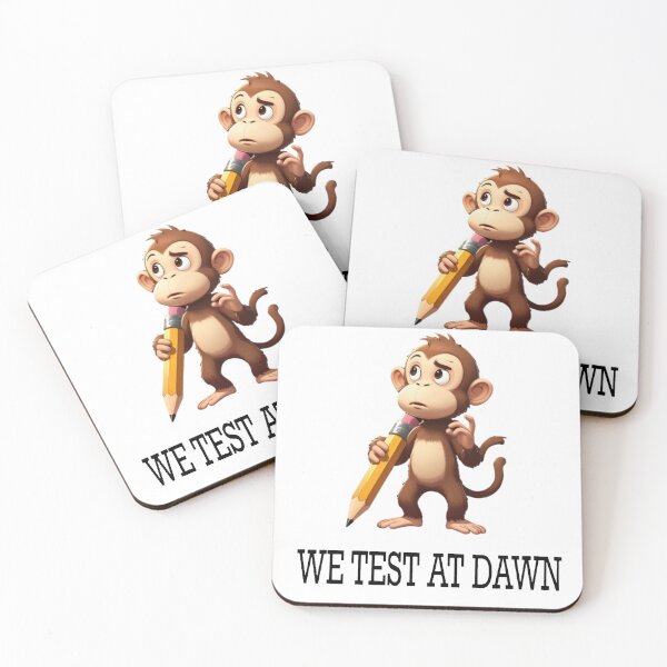 Item preview, We Test At Dawn Funny Monkey Test Day designed and sold by TheEndDesign.