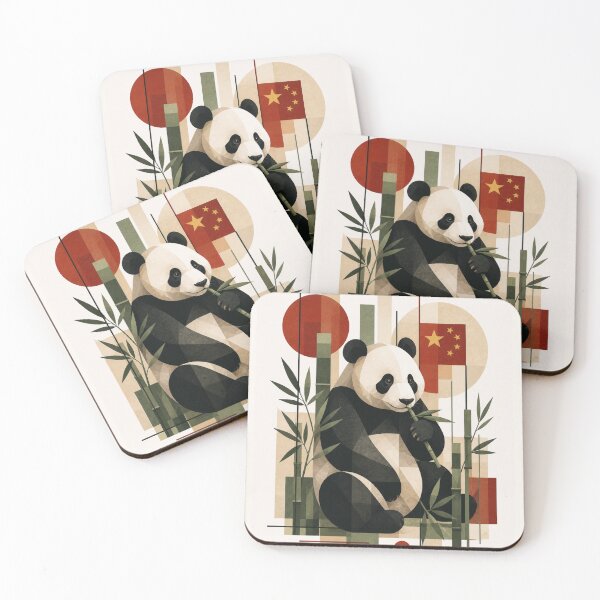 Item preview, Geometric Boho Giant Panda - Zen Bamboo Garden Art designed and sold by Nova Graphix.