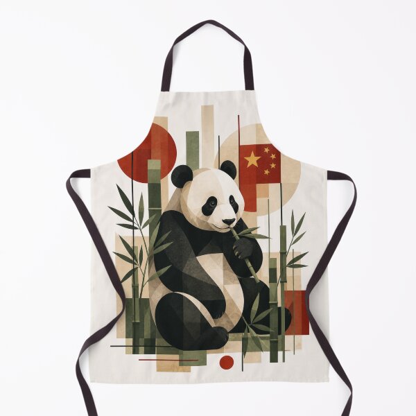 Item preview, Geometric Boho Giant Panda - Zen Bamboo Garden Art designed and sold by Nova Graphix.