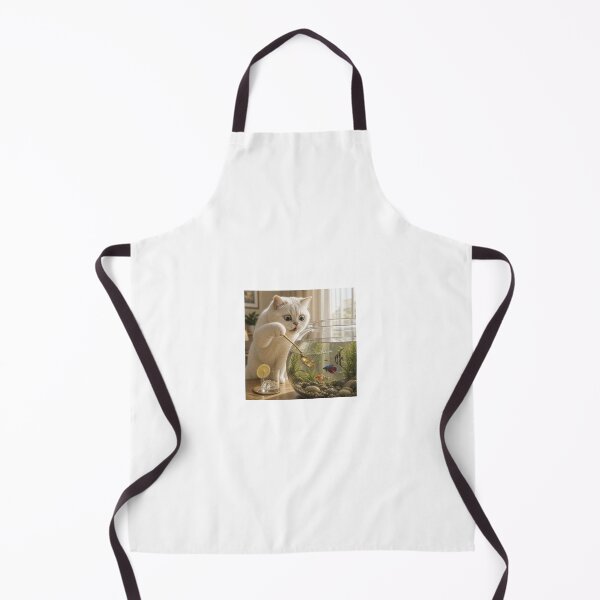 Item preview, Funny Cat Making Fish Tea – Aquarium Chaos designed and sold by LovelyCatGalaxy.