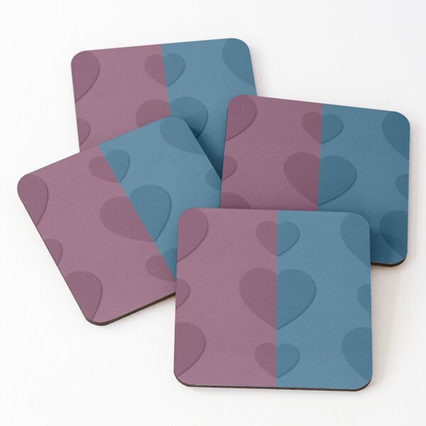 Item preview, Pink Blue Heart Split Aesthetic Pattern designed and sold by IntelliMindDesigns.